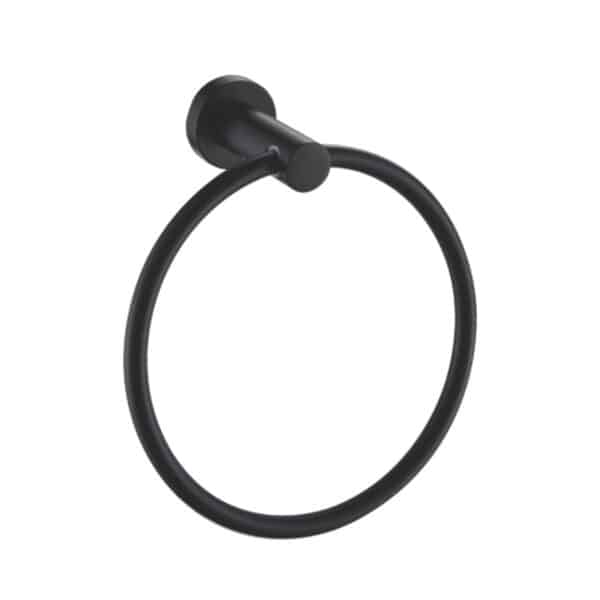 Black Wall Mounted Bathroom Towel Ring Modernity - Towel Ring Rails