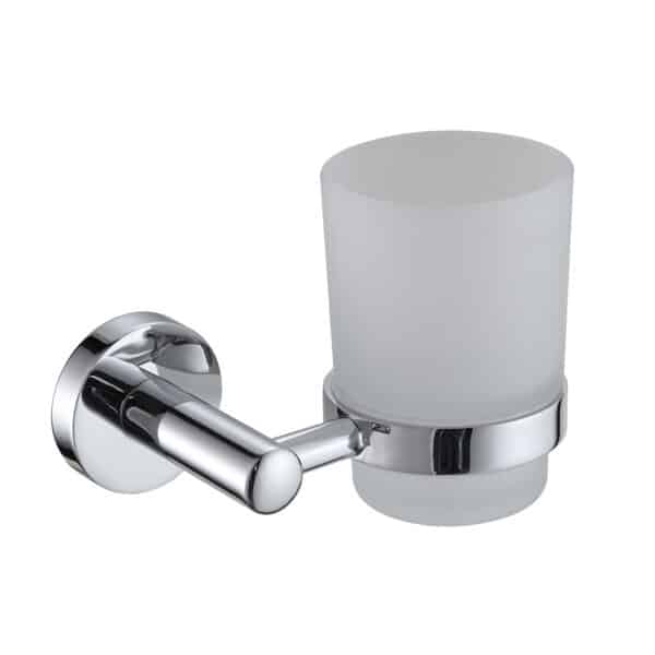 Chrome Wall Mounted Glass Toothbrush/Tumbler Holder Modernity - Bathroom Tumblers