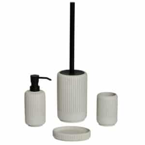 Alexandria 4 Piece Freestanding Bathroom Accessories Set – Concrete/Resin - Bathroom Accessory Sets