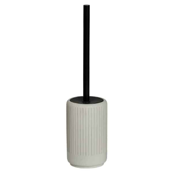 Toilet Brush & Holder Set Bathroom Concrete/Resin Natural Freestanding Cleaning toilet Black Handle Alexandria - Toilet Roll Holders