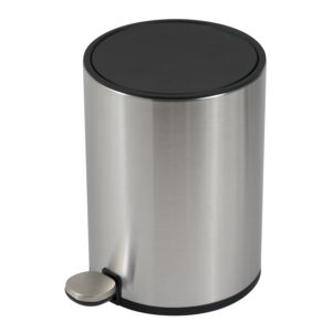 Bathroom 3 Litre Pedal Bin Stainless Steel Satin Finish Integrated Handle Soft Close Lid Removable Bucket Showerdrape, Chloe - Bathroom Bins