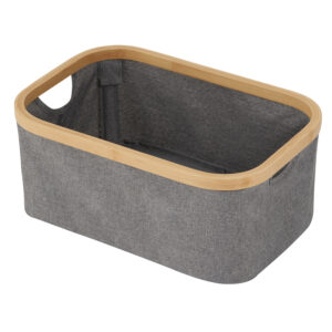 Storage Basket Organiser Bamboo Fabric Cotswold - Bathroom Caddies and Baskets