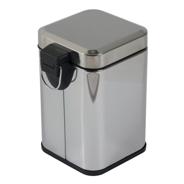 Bathroom Square Pedal Bin Soft Close 3 Litres Stainless Steel Mirror Finish Showerdrape, Icon - Bathroom Bins