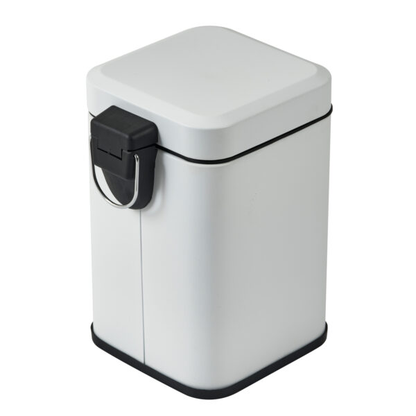 Bathroom Square Pedal Bin Soft Close 3 Litres Matt White Powder Coated Steel Showerdrape, Icon - Bathroom Bins