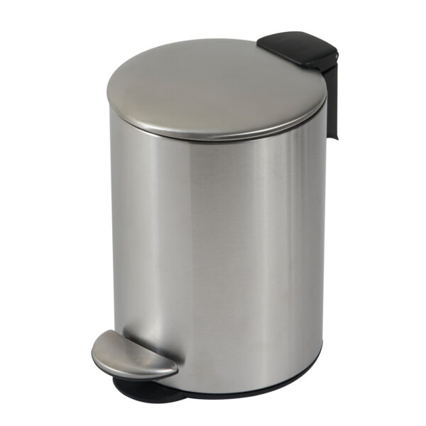 Bathroom 3 Litre Pedal Bin Stainless Steel Satin Finish Soft Close Lid Showerdrape, Luna - Bathroom Bins