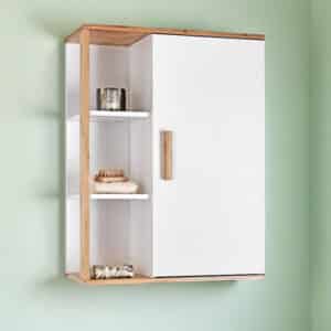 Cassino Premium Bathroom Wall Cabinet – White Bamboo - Bathroom Cabinets