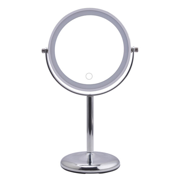Makeup Mirror with LED 5x Magnification Vanity Mirror with Touch Control Rechargeable 3 Colours Lighting 360 Degree Rotation Bathroom Iris - Vanity Mirrors