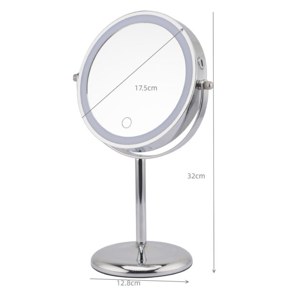 Makeup Mirror with LED 5x Magnification Vanity Mirror with Touch Control Rechargeable 3 Colours Lighting 360 Degree Rotation Bathroom Iris - Vanity Mirrors