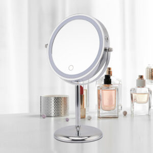 Makeup Mirror with LED 5x Magnification Vanity Mirror with Touch Control Rechargeable 3 Colours Lighting 360 Degree Rotation Bathroom Iris - Vanity Mirrors