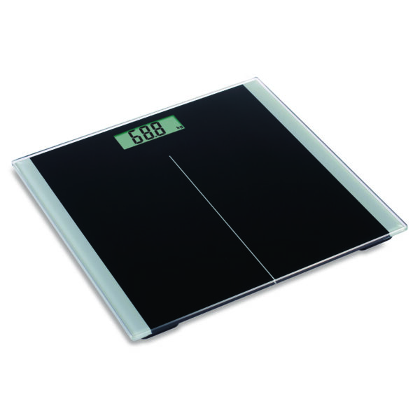 Electronic Bathroom Scale Black/Silver 180Kg Max Capacity Batteries Included Lbs Stones Kilograms - Bathroom Scales