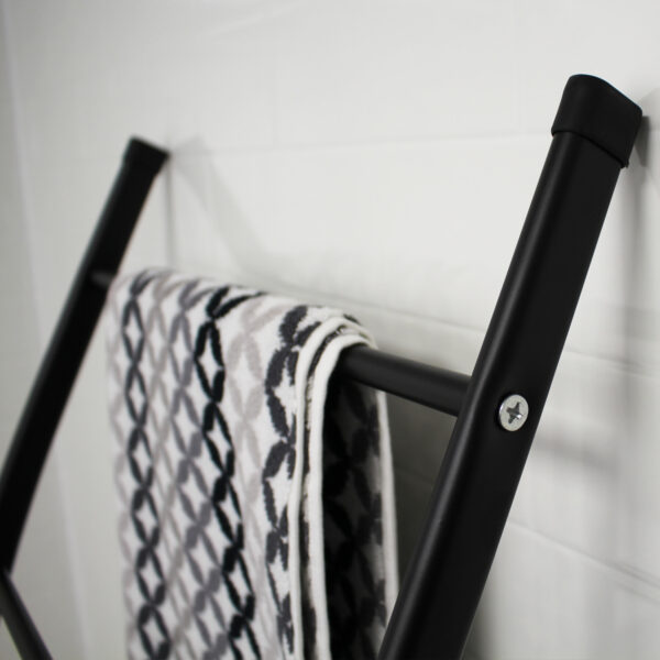 Showerdrape Apex Towel Ladder – Matt Black, 4 Tiers - Free Standing Towel Rails