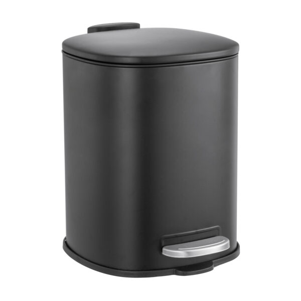 Showerdrape Capri 3L Rounded Square Bathroom Bin Matt Black - Bathroom Bins