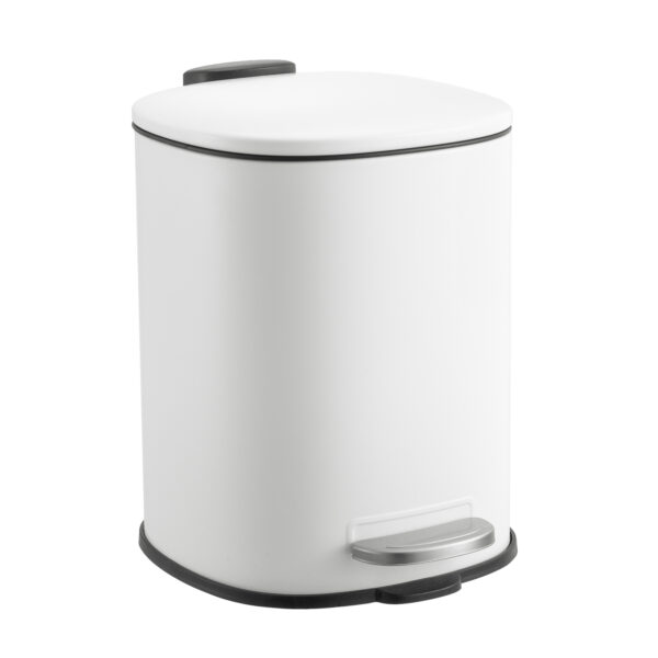 Showerdrape Capri 3L Rounded Square Bathroom Bin White - Bathroom Bins