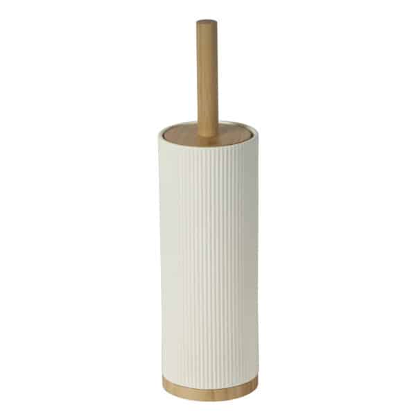 Bondi Ceramic and Bamboo Cream Toilet Brush & Holder - Toilet Brushes