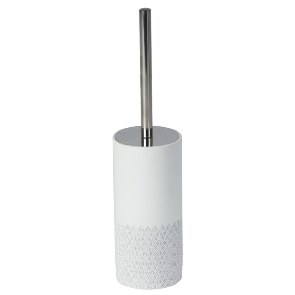 Chantilly Bathroom Matt White Resin Toilet Brush & Holder - Toilet Brushes