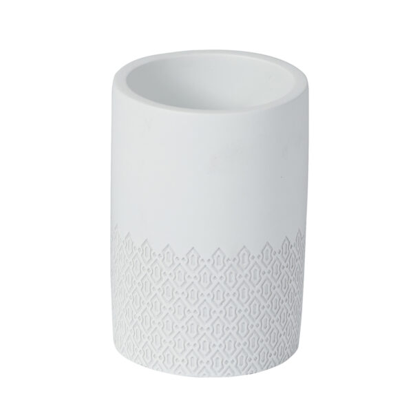 Chantilly Bathroom Matt White Resin Tumbler - Bathroom Tumblers