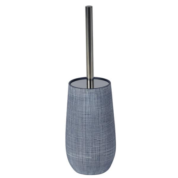 Denim Navy and White Resin Toilet Brush & Holder - Toilet Brushes