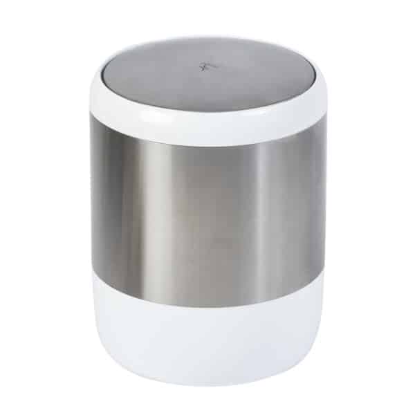 Plastic Swing Lid Bathroom Waste Bin 6 Litres Kitchen Home Brushed - Bathroom Bins