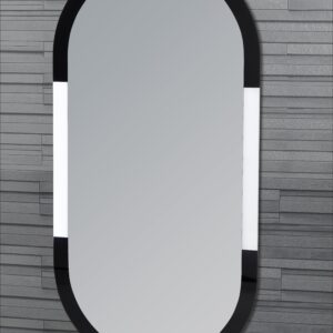 Putney Oval Black/Frosted Mirror 80x40cm - Wall Mounted Mirrors