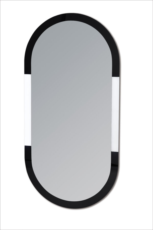 Putney Oval Black/Frosted Mirror 80x40cm - Wall Mounted Mirrors