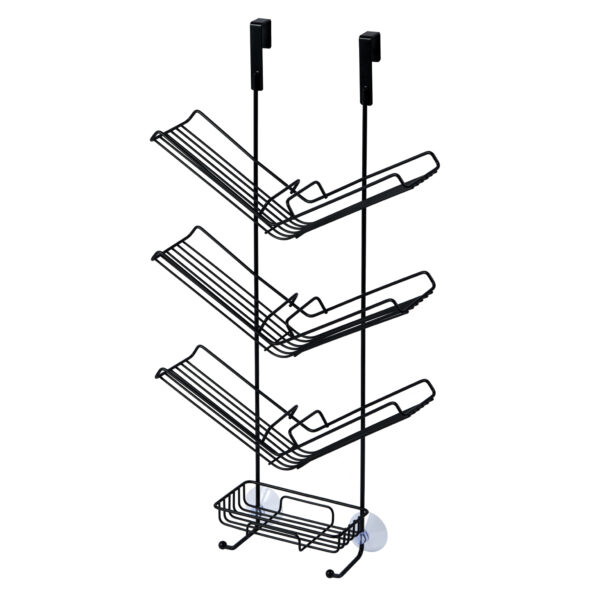 Shower Caddy Black Hanging Over Door Screen Rack Storage Bathroom Tidy Hook Atrium - Bathroom Caddies and Baskets