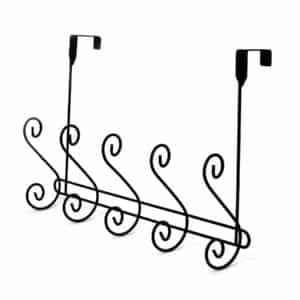 Lyrical 5 Hook Matt Black Over Door Rack – Black - Over Door Hooks / Robe Hooks