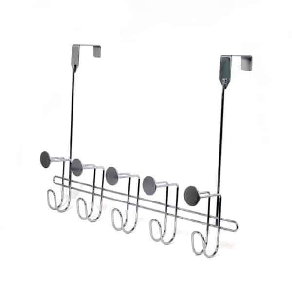 Moretti Chrome 5 Hook Over Door Hanger - Over Door Hooks / Robe Hooks