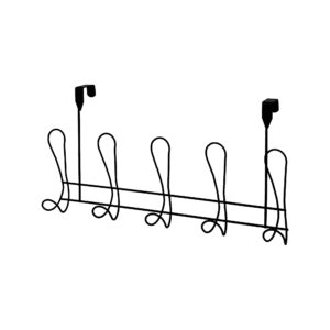 Lyrical 5 Hook Matt Black Over Door Rack – Black - Over Door Hooks / Robe Hooks