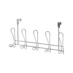 5 Hooks Over the Door Chrome Hanger Coats Jacket Rack for Clothes Towel Lyrical - Over Door Hooks / Robe Hooks