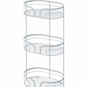 Dante Freestanding 3-Tier White Bathroom Floor Caddy - Bathroom Caddies and Baskets