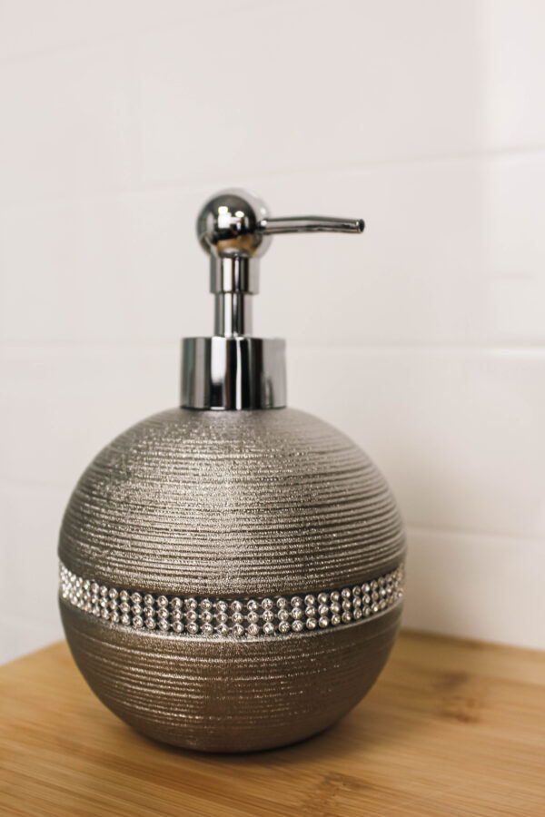 Pzazz Silver Diamante Liquid Soap Dispenser - Soap Dispensers
