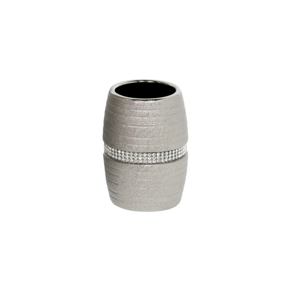 Pzazz Silver Diamante Tumbler - Bathroom Tumblers