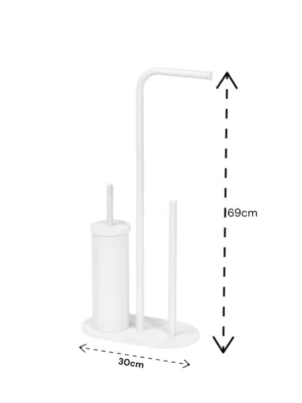 Bathroom WC Accessories Set Toilet Roll Holder Brush Butler Spike White Aspen - Free Standing Toilet Roll Holders
