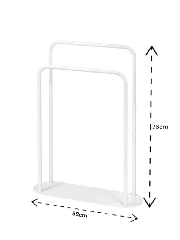 Freestanding Bathroom 2-Tier Curved White Towel Stand Rack Rail Holder Drying Aspen - Free Standing Towel Rails