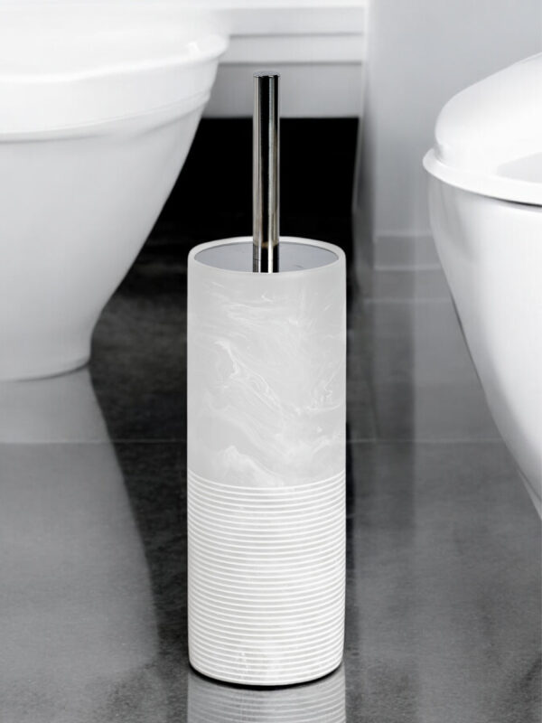 Bianco Frost Onyx White Striped Bathroom Accessory Set - Bathroom Accessory Sets