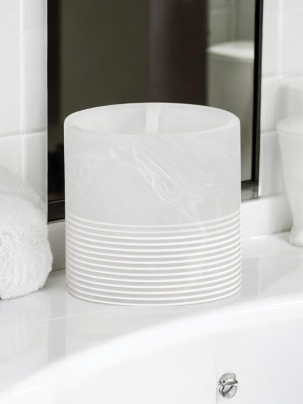 Bianco Frost Onyx White Striped Bathroom Accessory Set - Bathroom Accessory Sets