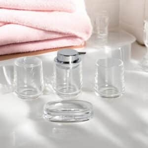 Showerdrape Clarion Clear Acrylic Bathroom Accessory Set - Bathroom Accessory Sets