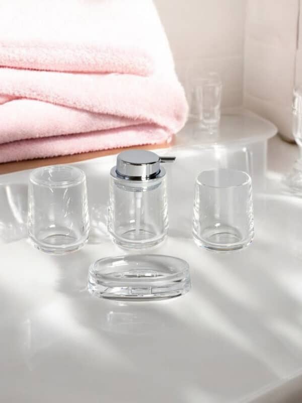 Showerdrape Clarion Clear Acrylic Bathroom Accessory Set - Bathroom Accessory Sets