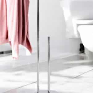 Belgravia Chrome Freestanding Toilet Roll Holder & Spare Combo - Free Standing Toilet Roll Holders