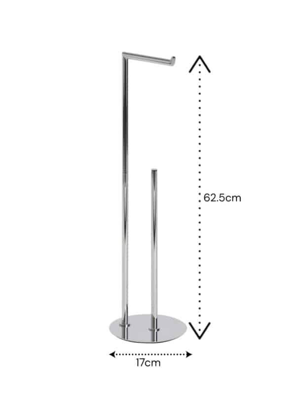 Belgravia Chrome Freestanding Toilet Roll Holder & Spare Combo - Free Standing Toilet Roll Holders