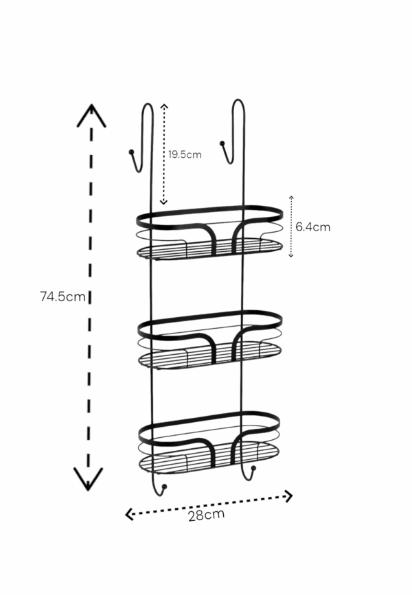 Dante Steel 3 Tier Shower Caddy - Bathroom Caddies and Baskets