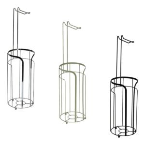 Dante Steel Toilet Roll Holder & Spare Roll Combination - Free Standing Toilet Roll Holders