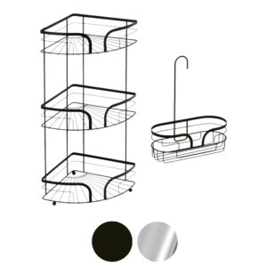 Dante Steel Corner Caddy and Mini Shower Caddy - Bathroom Caddies and Baskets