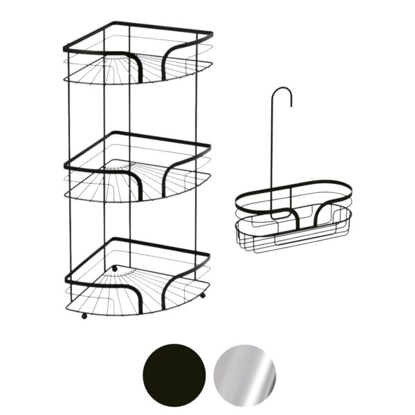 Dante Steel Corner Caddy and Mini Shower Caddy - Bathroom Caddies and Baskets