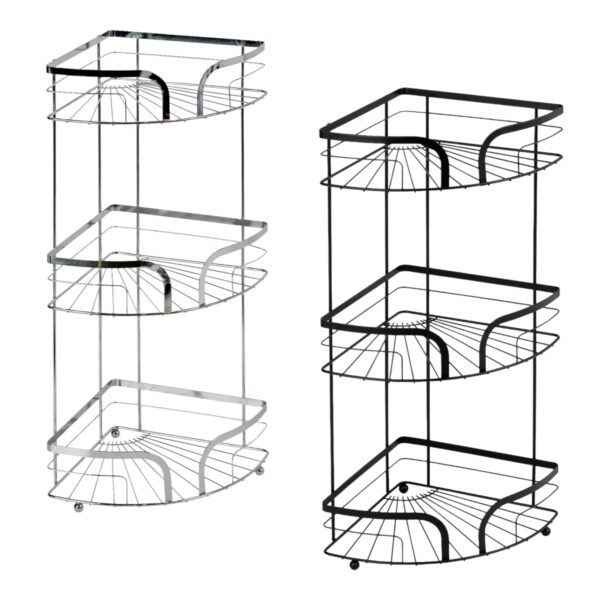 Dante Steel Freestanding Corner Floor Caddy - Bathroom Caddies and Baskets