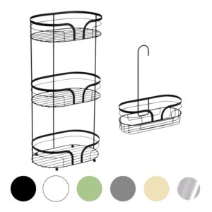Dante Steel Freestanding Floor Caddy and Mini Shower Caddy - Bathroom Caddies and Baskets