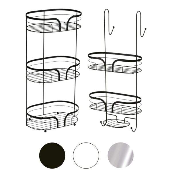 Dante Steel Freestanding Floor Caddy and 2 Tier Shower Caddy - Bathroom Caddies and Baskets
