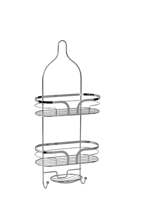 Dante Steel 2 Tier Hanging Caddy with Soap Dish - Bathroom Caddies and Baskets