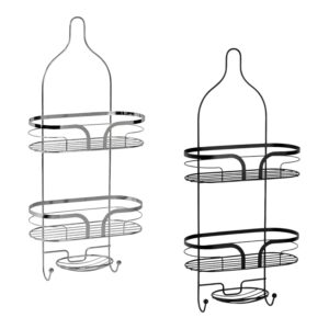 Dante Steel 2 Tier Hanging Caddy with Soap Dish - Bathroom Caddies and Baskets