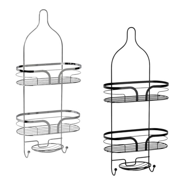 Dante Steel 2 Tier Hanging Caddy with Soap Dish - Bathroom Caddies and Baskets